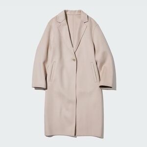 Uniqlo // double face long coat xs in beige